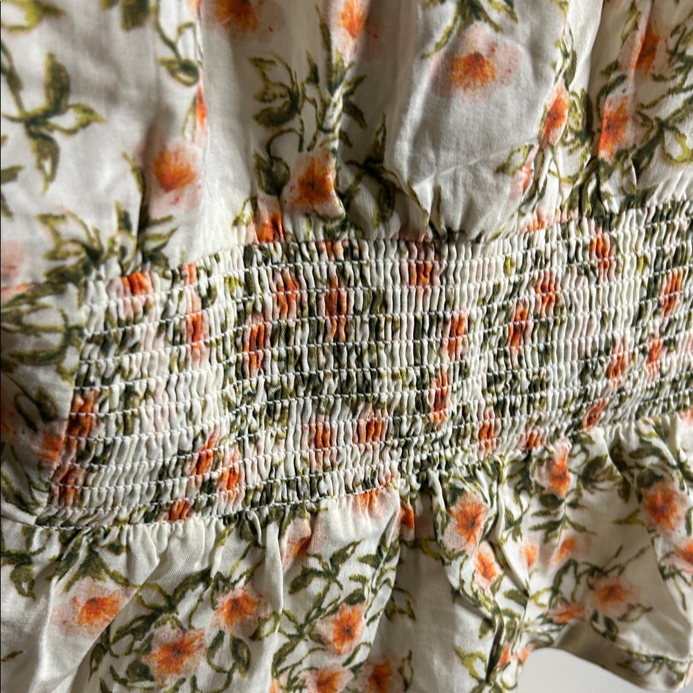 Free People Floral Blouse with Orange and Green Hues - Picture 8 of 8